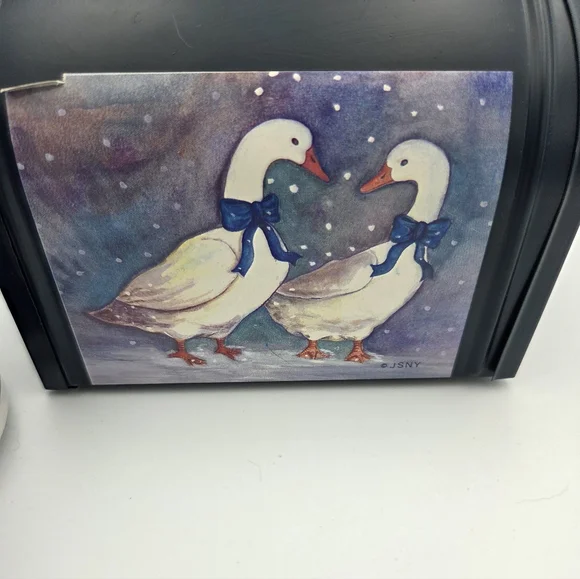 White Goose Geese Collectibles Mailbox Metal Coffee Cup W/ One Chip Cottagecore - Picture 5 of 7